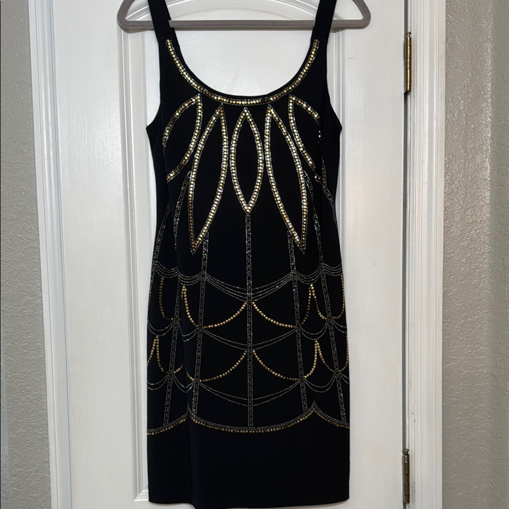 Elegant Black, Gold & Silver Dress